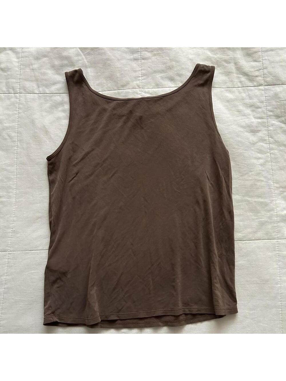 Eileen Fisher brown silk tank top Size Small - Picture 4 of 6